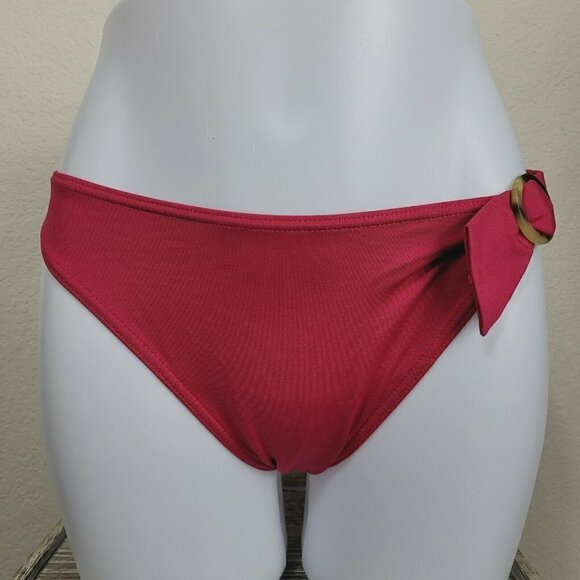 Vintage Rasurel By Lejaby Bathing Suit Bottom Swim Bottom Crimson Sz 3 Large - Picture 3 of 10